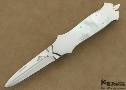 Warren Osborne Custom Knife #001 Mother of Pearl Shell Lockback Wing Dagger