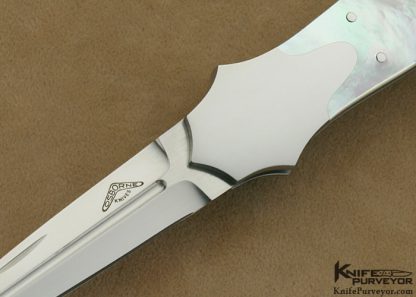Warren Osborne Custom Knife #001 Mother of Pearl Shell Lockback Wing Dagger - Image 2