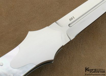Warren Osborne Custom Knife #001 Mother of Pearl Shell Lockback Wing Dagger - Image 4