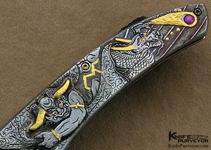Glen Waters Custom Knives Carved Kokoro Linerlock - Image 3