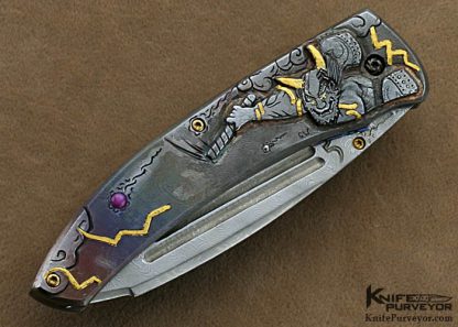 Glen Waters Custom Knives Carved Kokoro Linerlock - Image 4