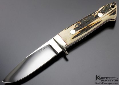 WC Davis Custom Knife Stag Drop Point Utility