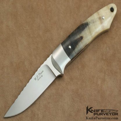 WD Pease Custom Knife Cape Buffalo Horn Swinger Fixed Blade