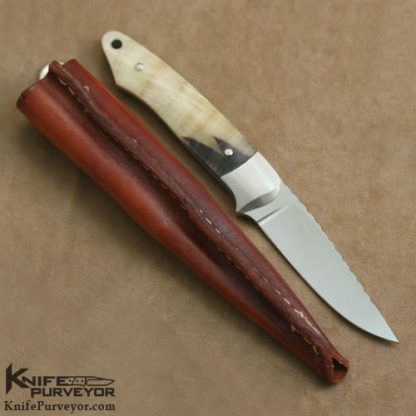 WD Pease Custom Knife Cape Buffalo Horn Swinger Fixed Blade - Image 3