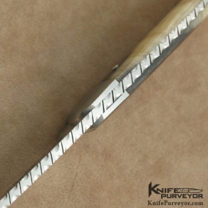WD Pease Custom Knife Cape Buffalo Horn Swinger Fixed Blade - Image 4