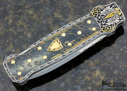 W.D. Pease Custom Knife "Price" Lockback Dagger Engraved By Lisa Tomlin - Image 2