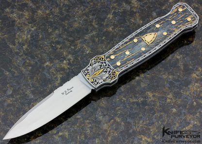 W.D. Pease Custom Knife "Price" Lockback Dagger Engraved By Lisa Tomlin