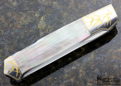 W.D Pease Custom Knife Brownlip Pearl Lockback - Image 4