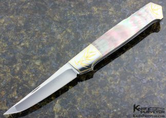 W.D Pease Custom Knife Brownlip Pearl Lockback