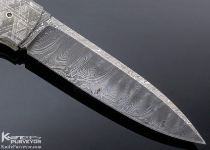 WD Pease Custom Knife Meteorite Framed, Blue Mammoth with 20 Rubies and 14Kt Gold Shield Lockback Dagger - Image 7