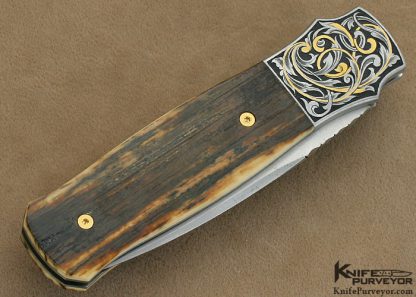 W.D. Pease Custom Knife Jere Davidson Engraved Side Lock Dagger - Image 3