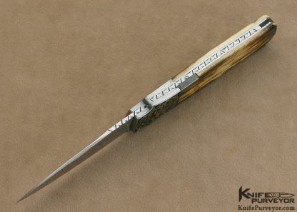 W.D. Pease Custom Knife Jere Davidson Engraved Side Lock Dagger - Image 4
