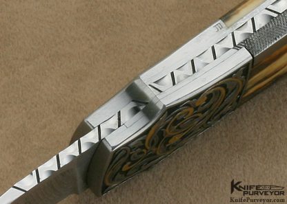 W.D. Pease Custom Knife Jere Davidson Engraved Side Lock Dagger - Image 5