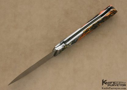 W.D. Pease Custom Knives Gary Blanchard Engraved & Carved Elephant Ivory Stag Handled Lockback - Image 6