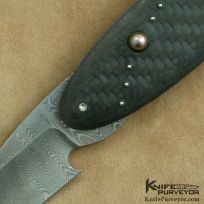 Christian Wimpff Custom Knife Damascus & Carbonfiber Linerlock - Image 2