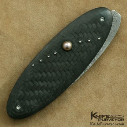 Christian Wimpff Custom Knife Damascus & Carbonfiber Linerlock - Image 3