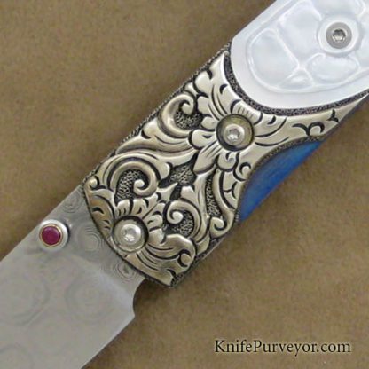 William Henry Custom Knife Carved Mother of Pearl T10 Collectors Knife #120423 - Image 2