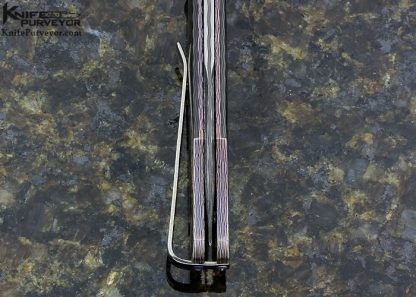 William Henry Custom Knife B30 Carbon Fiber, San Mai Damascus and Mokume Auto Button Lock - Image 6