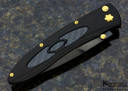 William Henry Custom Knife Spectrum Black & Gold #27 Aluminum with Carbon Fiber Inlay - Image 3