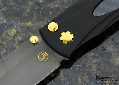 William Henry Custom Knife Spectrum Black & Gold #27 Aluminum with Carbon Fiber Inlay - Image 2