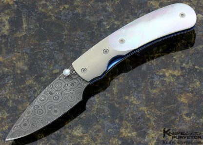 William Henry Custom Knife Mother of Pearl and Titanium Bolster Linerlock