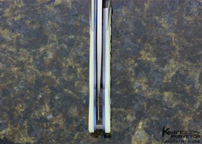 William Henry Custom Knife Hand Carved Bone Linerlock with Garnet Thumbstone - Image 6