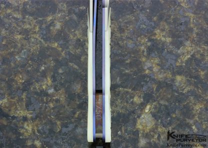 William Henry Custom Knife Hand Carved Bone Linerlock with Garnet Thumbstone - Image 5
