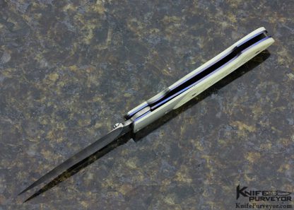 William Henry Custom Knife Hand Carved Bone Linerlock with Garnet Thumbstone - Image 3