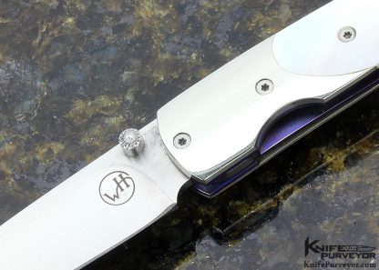 William Henry Custom Knife Mother of Pearl and Nickle Silver Linerlock - Image 2