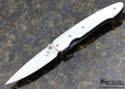 William Henry Custom Knife Mother of Pearl and Nickle Silver Linerlock