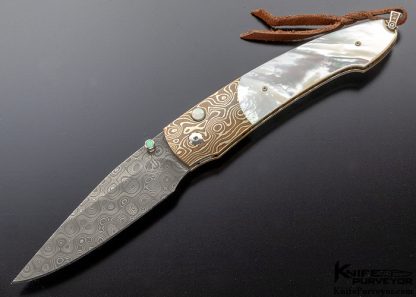 William Henry Custom Knife  B15 Meridian Mokume and Mother of Pearl
