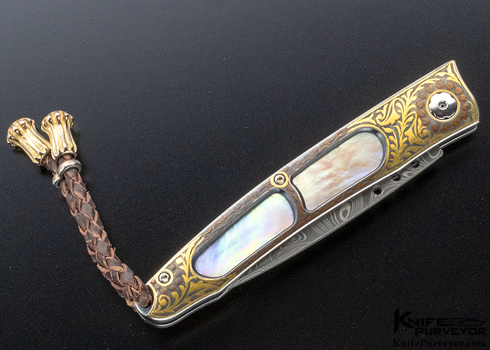 William Henry Custom Knife B06 2009 One of a Kind Ventana Brown Lip Pearl and Koftgari - Image 5