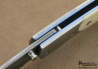 William Henry Custom Knife Stainless Damascus & Mammoth Ivory T09 Custom Linerlock - Image 6