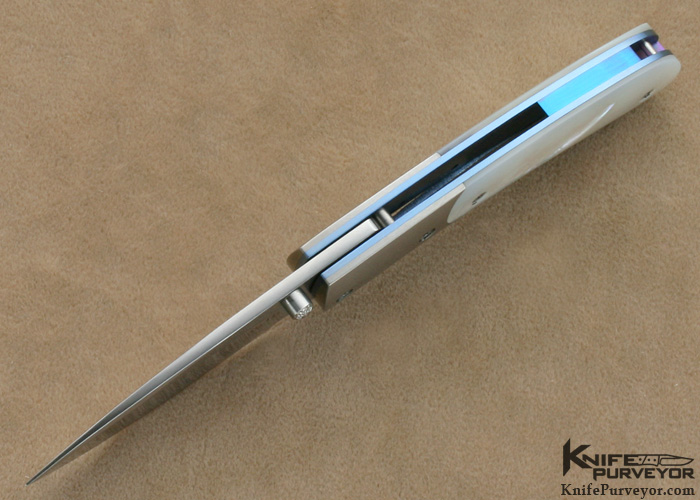 William Henry Custom Knife Mother of Pearl T09-P Linerlock - Knife Purveyor