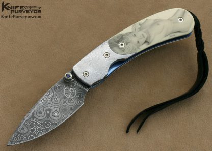 William Henry Custom Knife Stainless Damascus & Mammoth Ivory T09 Custom Linerlock