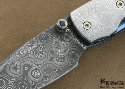 William Henry Custom Knife Stainless Damascus & Mammoth Ivory T09 Custom Linerlock - Image 2
