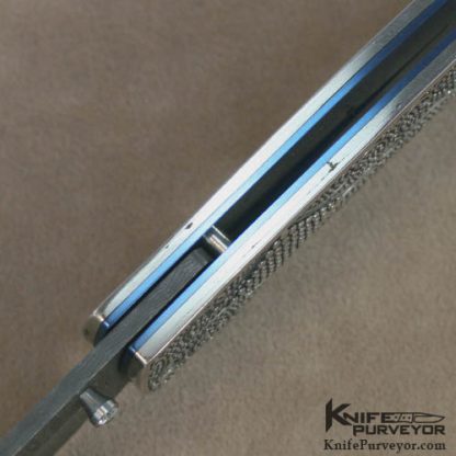 William Henry Custom Knife Damascus & Silver Liner Lock - Image 4