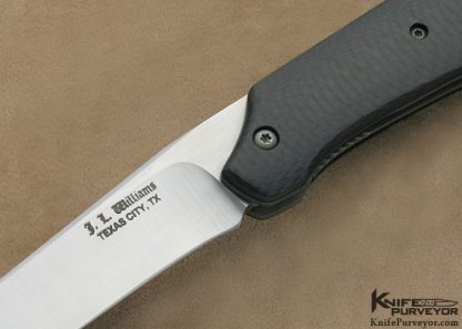 J.L. Williams Custom Knife Carbon Fiber Slim Meridian Rhino Flipper Linerlock - Image 2