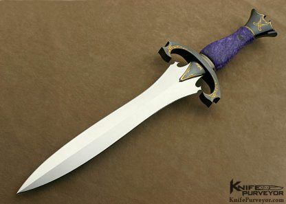 Willie Rigney Custom Knife Julie Warenski Engraved Charoite Presentation Dagger
