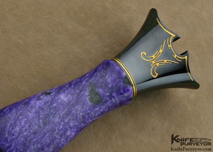 Willie Rigney Custom Knife Julie Warenski Engraved Charoite Presentation Dagger - Image 3