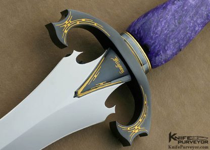 Willie Rigney Custom Knife Julie Warenski Engraved Charoite Presentation Dagger - Image 2