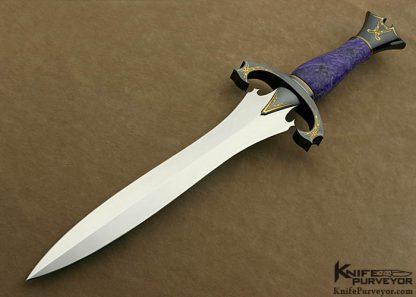 Willie Rigney Custom Knife Julie Warenski Engraved Charoite Presentation Dagger - Image 4