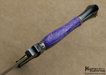 Willie Rigney Custom Knife Julie Warenski Engraved Charoite Presentation Dagger - Image 6