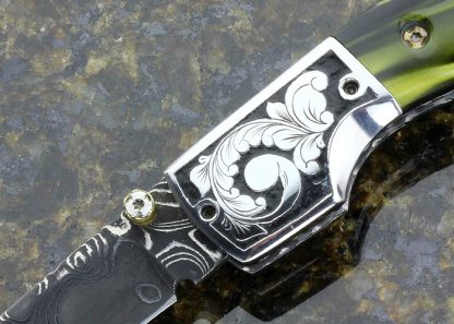 Mike "Wiskers" Allen Custom Knife Assisted Open Engraved Lockback - Image 2