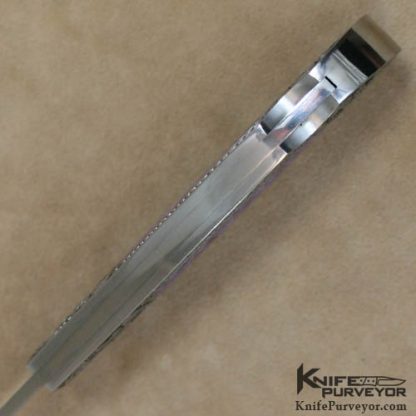 Bill Wolf Custom Knife Bruce Shaw Engraved Charoite Inlaid Lockback - Image 4