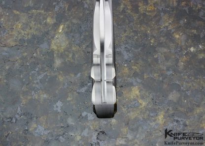 Wolfgang Loerchner Custom Knife Fluted Steel and Damascus "Wing" Lockback With an Non-Etched Damasteel Fluted Blade - Image 6