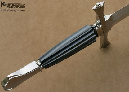 Wolfgang Loerchner Custom Knife Fluted Hematite Stone Art Dagger - Image 9