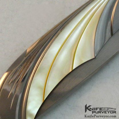 Wolfgang Loerchner Custom Knife Fluted Goldlip Pearl Lockback - Image 4