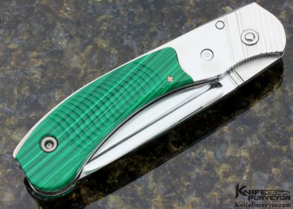 Jack Levin Custom Knife Empire Knife Club Knife D/A Auto with Malachite Inlays - Image 3