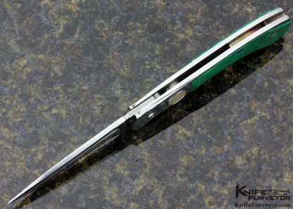 Jack Levin Custom Knife Empire Knife Club Knife D/A Auto with Malachite Inlays - Image 4